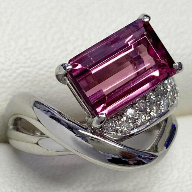 Pt900　高品質 ピンクトルマリンリング　3.41ct　D0.28ct レディースのアクセサリー(リング(指輪))の商品写真