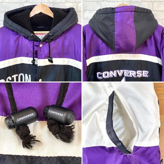 CONVERSE(コンバース)のCONVERSE コンバース 裏ボア 刺繍ロゴ ナイロンジャケット ベンチコート メンズのジャケット/アウター(ナイロンジャケット)の商品写真