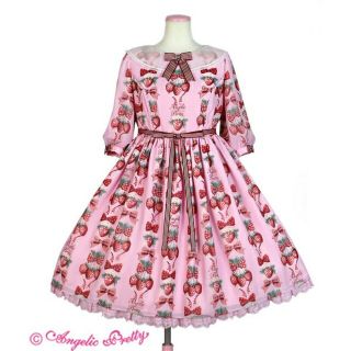 アンジェリックプリティー(Angelic Pretty)のstrawberry doll op　ピンク　最終値下げ(ひざ丈ワンピース)