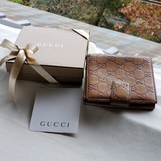 グッチ(Gucci)のGUCCI(グッチ) Wホック財布 GG柄 12664 ブラウンレザー(折り財布)