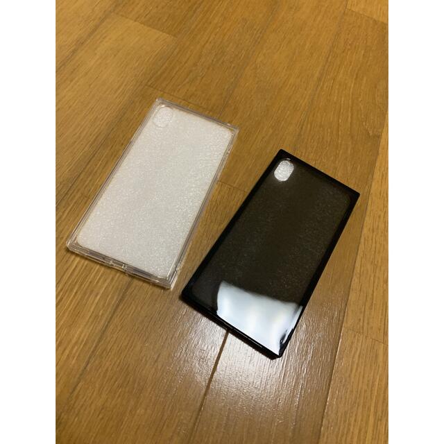 黒 クリア 透明スクエア型iPhoneケース デコ シンプル スマホ/家電/カメラのスマホアクセサリー(iPhoneケース)の商品写真