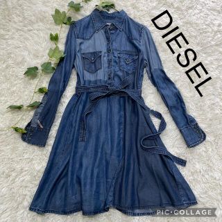 diesel ディーゼル　ワンピース　デニム　迷彩　膝丈　Aライン