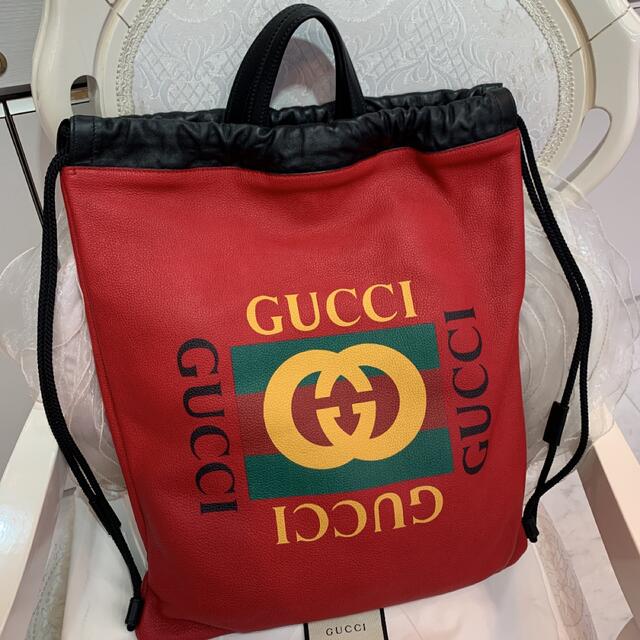 Gucci - ☆新品☆GUCCI グッチ ヴィンテージロゴ バックパック トートバッグ 赤