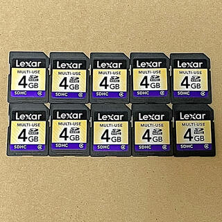 レキサー(Lexar)の10枚セット 初期化済 LEXAR SD4GBカード レキサー　22012701(PC周辺機器)