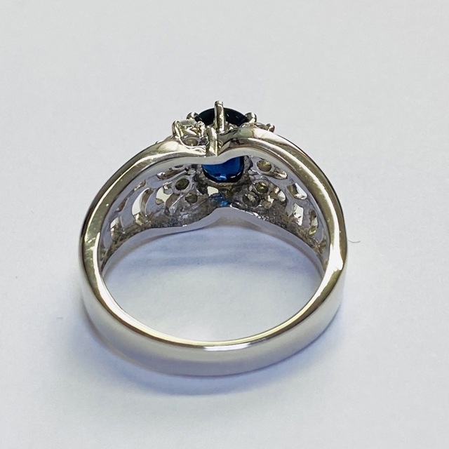 Pt850　サファイアリング　S1.07ct　D0.29ct　送料無料 レディースのアクセサリー(リング(指輪))の商品写真