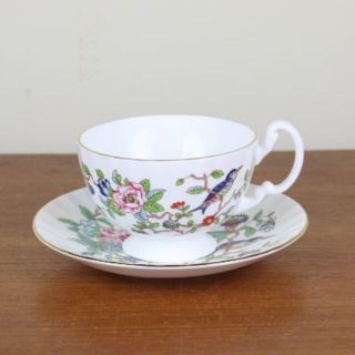 エインズレイ(Aynsley China)のエインズレイ　ペンブロック　デュオ　カップ＆ソーサー　花柄　鳥　ヴィンテージ(食器)