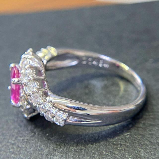 Pt900　ルビーリング　R0.645ct　D0.484ct　サイズ11.5号 レディースのアクセサリー(リング(指輪))の商品写真