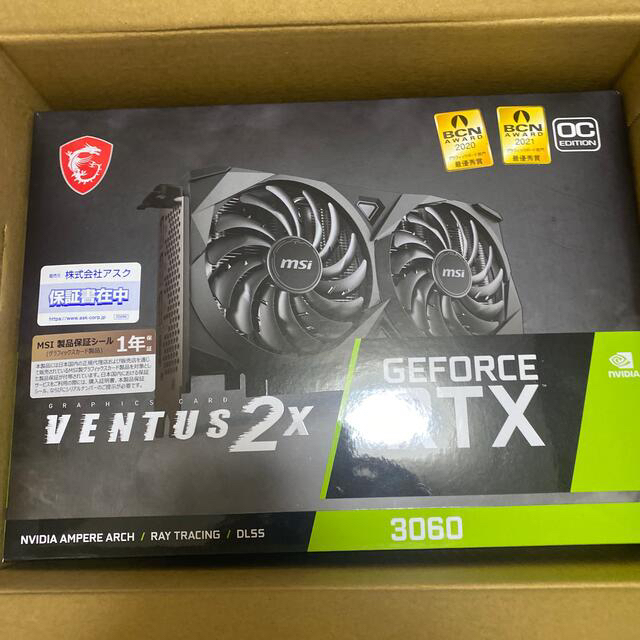 搭載GPU【新品・未使用】RTX3060 VENTUS 2X 12G OC