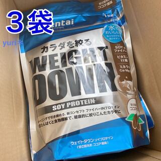 ケンタイ(Kentai)の３袋　ケンタイウェイトダウンソイプロテインココア風味K12401kg(プロテイン)