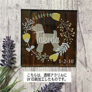 シルエットが選べるアクリル表札　トイプードル(ウェルカムボード)