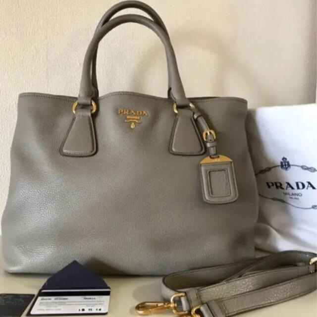 PRADA プラダ VIT.DAINO ダイノ グレージュ ハンドバッグ トートバッグ