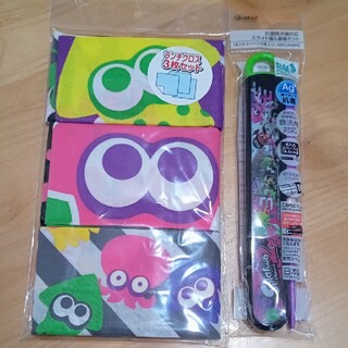 ニンテンドウ(任天堂)のスプラトゥーン2 ランチクロス3枚組＆スライド式箸箱(弁当用品)