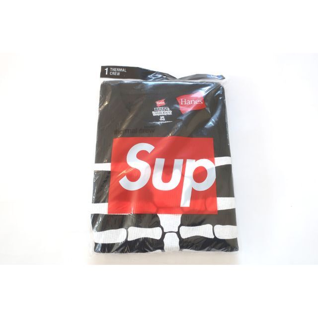 (L)Supreme Hanes Bones Thermal Crew黒