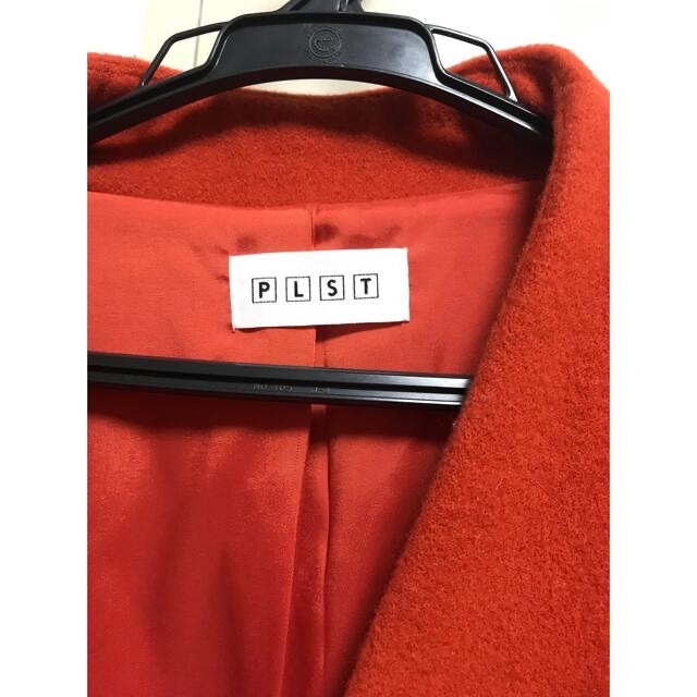 PLST(プラステ)の専用　PLST プラステ　ノーカラーコート　オレンジ レディースのジャケット/アウター(ロングコート)の商品写真