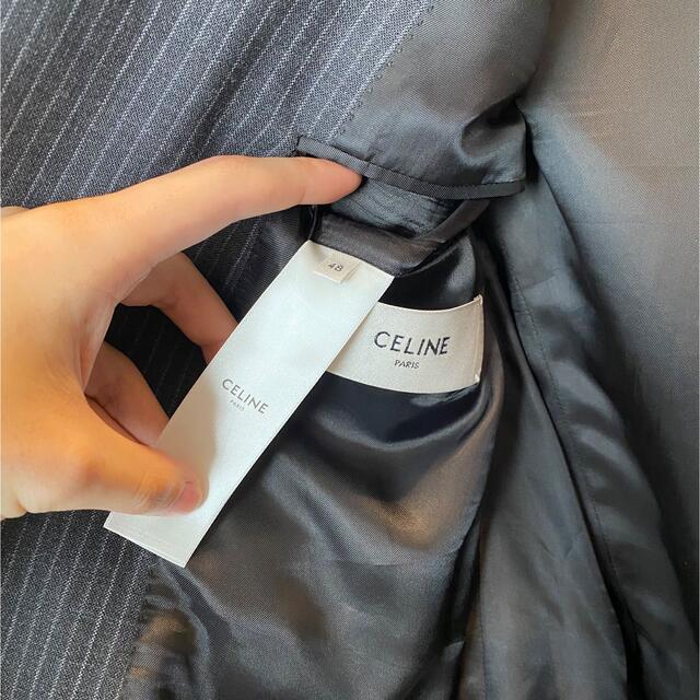 【奇跡の逸品】セリーヌ　CELINE メンズ　セットアップ　ダブル　パリ　グレー