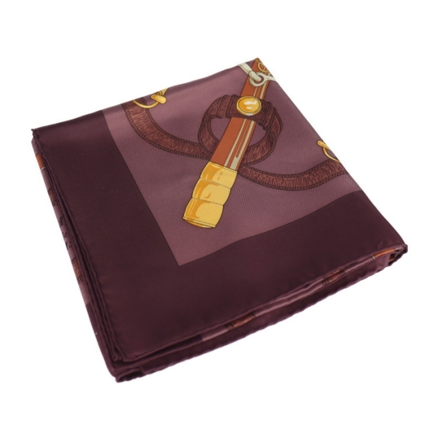 HERMES エルメス カレ 90 Pellier スカーフ シルク ワイン系 マルチ