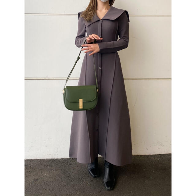 新品 SNIDEL ビッグカラーホールワンピース