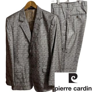 ピエールカルダン(pierre cardin)の美品PierreCardinピエールカルダンセットアップスーツ/グレー　チェック(セットアップ)