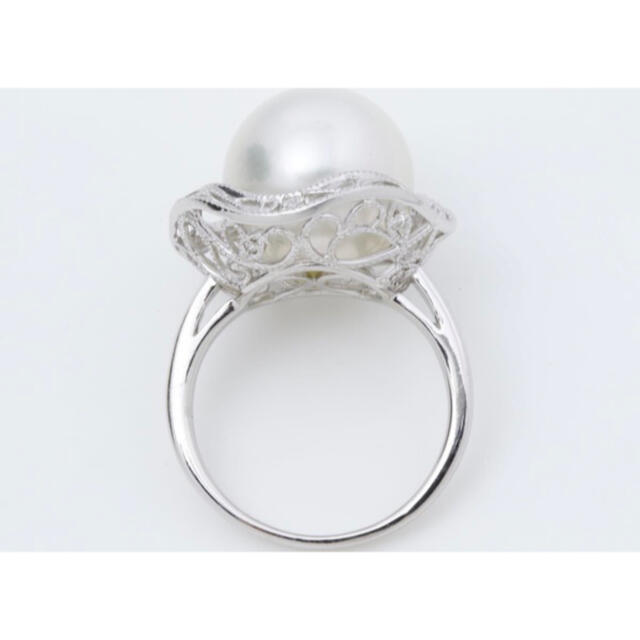 ★極美品★パール＆ダイヤモンドリング　K18WG  真珠リング　ホワイトパール レディースのアクセサリー(リング(指輪))の商品写真
