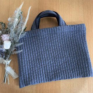 イブル レッスンバッグ＊ネイビー＊ヌビキルト＊ハンドメイド(バッグ)