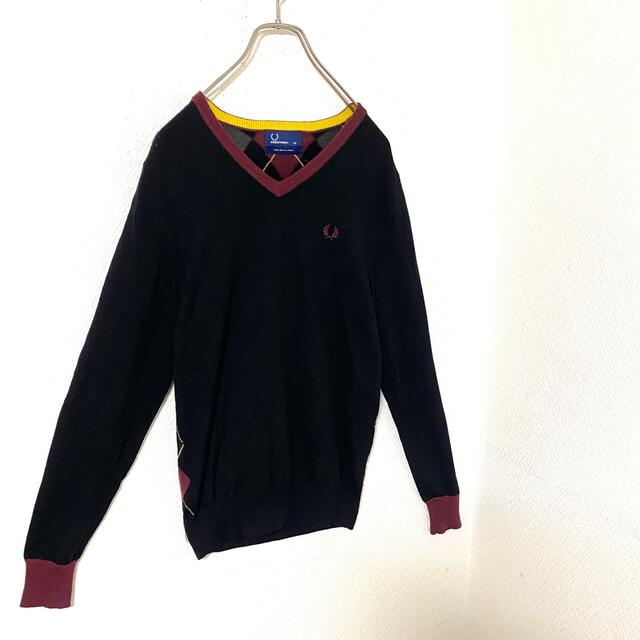 FRED PERRY(フレッドペリー)のFRED PERRY フレッドペリー　ニット　セーター　アーガイル　メンズ　XS メンズのトップス(ニット/セーター)の商品写真