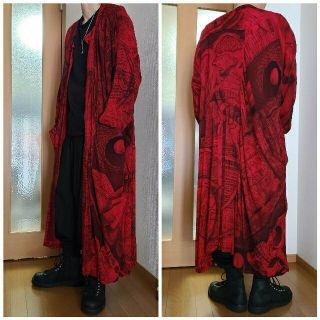 ヨウジヤマモト(Yohji Yamamoto)の希少★グラウンドワイ 赤染ロングシャツコート★(シャツ)