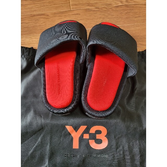 YOHJI YAMAMOTO Y-3 SLIDE BLACK/BLACK/RED 4