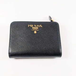 プラダ(PRADA)のPRADA プラダ 折り財布 ブラック(96001762)(財布)