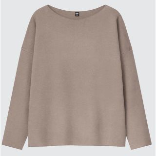 ユニクロ(UNIQLO)のスフレヤーンボートネックセーター（スムース、長袖）(ニット/セーター)