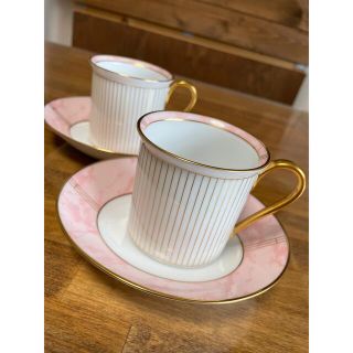 ノリタケ(Noritake)のノリタケ ダイヤモンドコレクション カップ&ソーサー 2客 ピンク 金彩(食器)