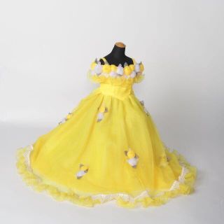 写真スタジオ撮影用キッズドレス　ロング　プリンセスドレス　7才用　イエロー(ドレス/フォーマル)