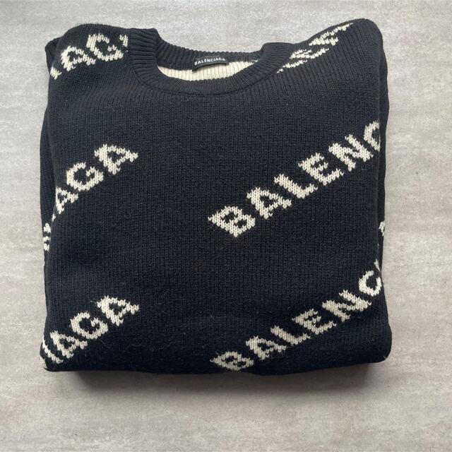 Balenciaga(バレンシアガ)の【ひよ様専用】バレンシアガ ロゴ総柄ニット XXL メンズのトップス(ニット/セーター)の商品写真