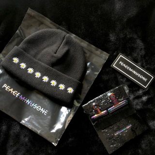 ピースマイナスワン(PEACEMINUSONE)のpeaceminusone Knit cap #3 black(ニット帽/ビーニー)