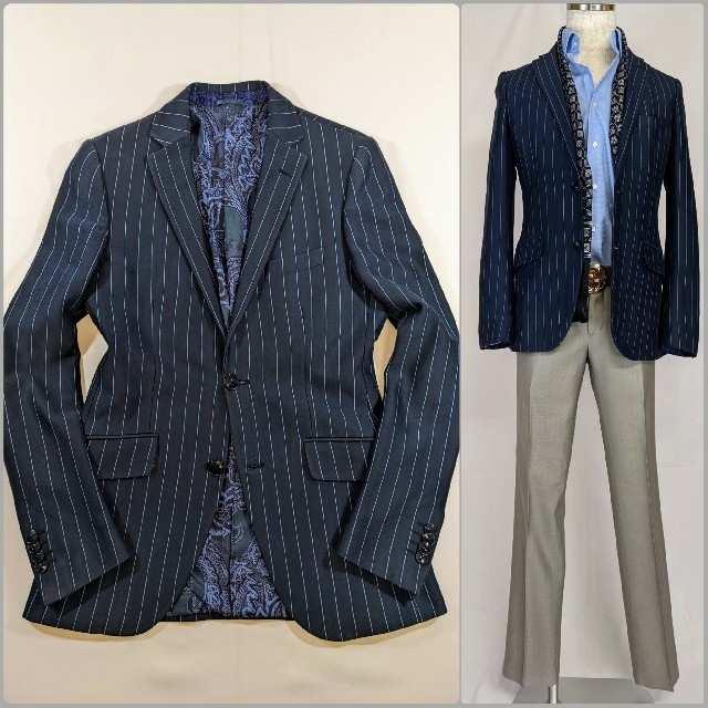 【イタリア製良品】#ETRO#総裏シルク#メンズテーラードジャケット