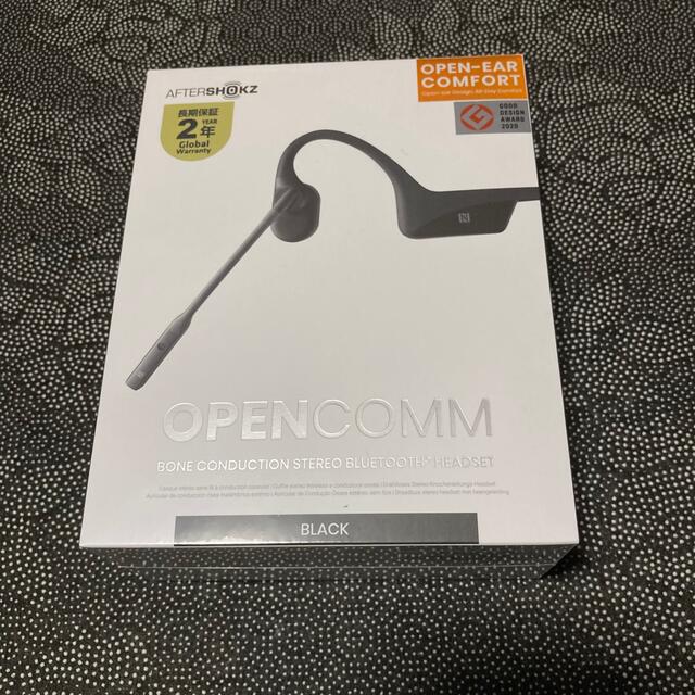 AfterShokz 骨伝導イヤホン OpenComm 新品 ブラックスマホ/家電/カメラ