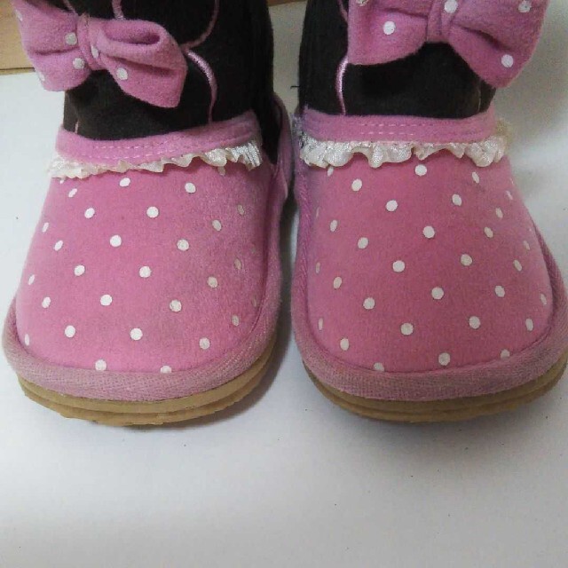 Disney(ディズニー)のDisney ディズニー ミニー Minnie ブーツ 14㎝ 女の子 モコモコ キッズ/ベビー/マタニティのベビー靴/シューズ(~14cm)(ブーツ)の商品写真