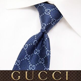 グッチ(Gucci)の【58】 GUCCI グッチ 新品本物 ネイビー SILK ネクタイ(ネクタイ)