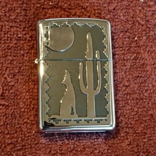 ジッポ- ZIPPO HOPI/ホピ族、満月とコヨーテとサボテン-