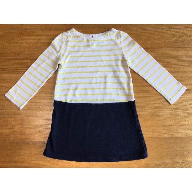 babyGAP(ベビーギャップ)の【美品】babyGAP イエロー 黄色 ボーダー 長袖 ワンピース 90cm キッズ/ベビー/マタニティのキッズ服女の子用(90cm~)(ワンピース)の商品写真