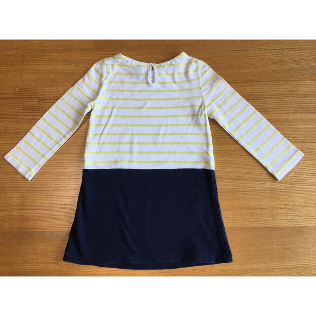 babyGAP(ベビーギャップ)の【美品】babyGAP イエロー 黄色 ボーダー 長袖 ワンピース 90cm キッズ/ベビー/マタニティのキッズ服女の子用(90cm~)(ワンピース)の商品写真