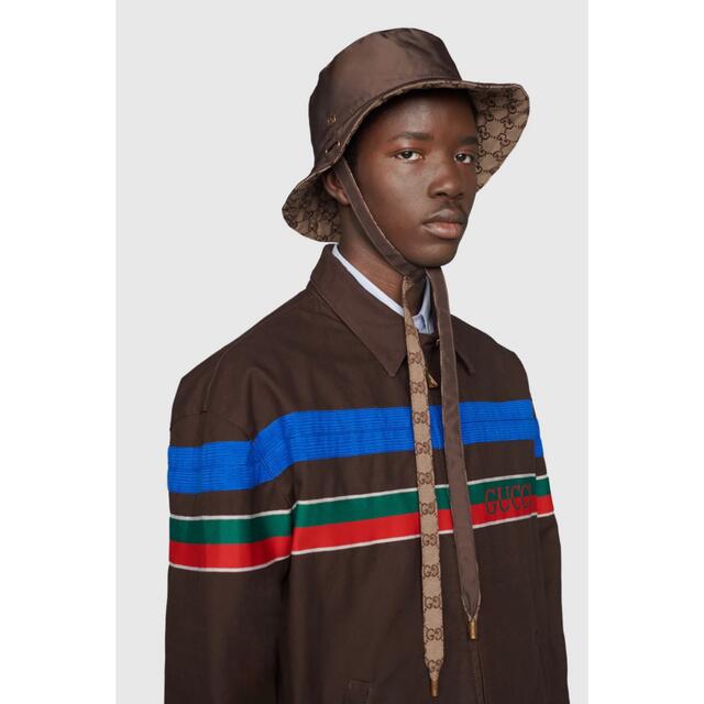 【美品】GUCCI GGキャンバス&ナイロン リバーシブル ハット