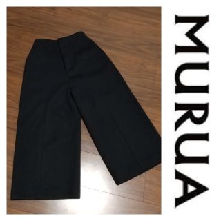 ムルーア(MURUA)のMURUA ムルーア ワイドフレア ガウチョパンツ ブラック(カジュアルパンツ)