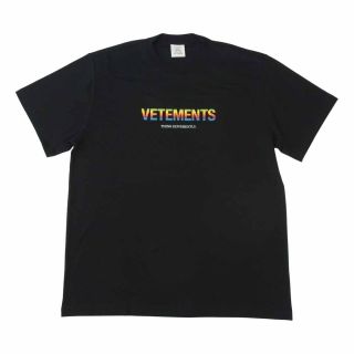 VETEMENTS ヴェトモン ロゴ Tシャツ ブラック系 XL【美品】【中古】(シャツ)