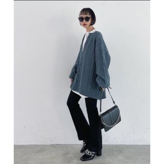 ページボーイ(PAGEBOY)の【WEB限定アイテム】PAGEBOY ケーブルＶネックプルオーバー (ニット/セーター)