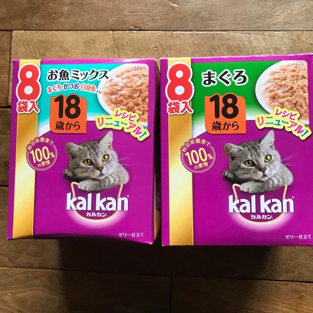 【18歳から老猫用】カルカンパウチ　2種類　8個セット その他のペット用品(ペットフード)の商品写真