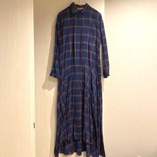 fur fur - 美品 FURFUR チェックロングシャツワンピース ファーファー ...