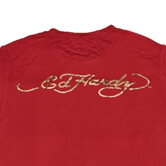 Ed Hardy(エドハーディー)のエド・ハーディ ハートウッド ストーン Tシャツ レッド L メンズのトップス(Tシャツ/カットソー(半袖/袖なし))の商品写真