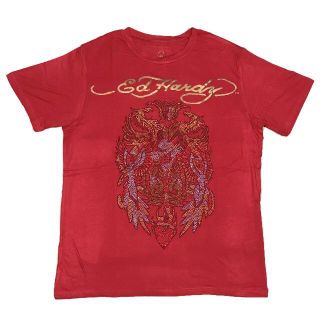 エドハーディー(Ed Hardy)のエド・ハーディ ハートウッド ストーン Tシャツ レッド L(Tシャツ/カットソー(半袖/袖なし))