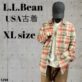 エルエルビーン(L.L.Bean)のUSA古着 エルエルビーン 裏地キルティング ブルゾン チェック XLサイズ(ブルゾン)