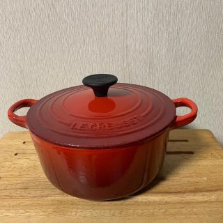 ルクルーゼ(LE CREUSET)のLECREUSET  ル・クルーゼ　18 ❤️レッド&オレンジ　2点セット(鍋/フライパン)